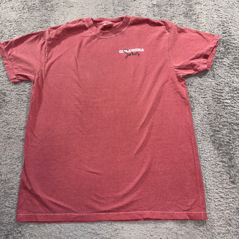 Comfort Colors Oklahoma Sooners Shirt Large Red Mens Jeep Surf Graphic Tee OU L